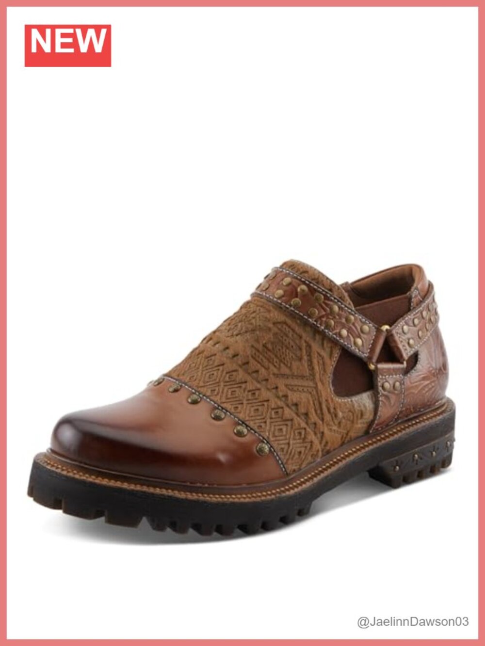 Hair-on-Hide & Leather Laser-Cut Studded Slip-On Loafer with Zipper